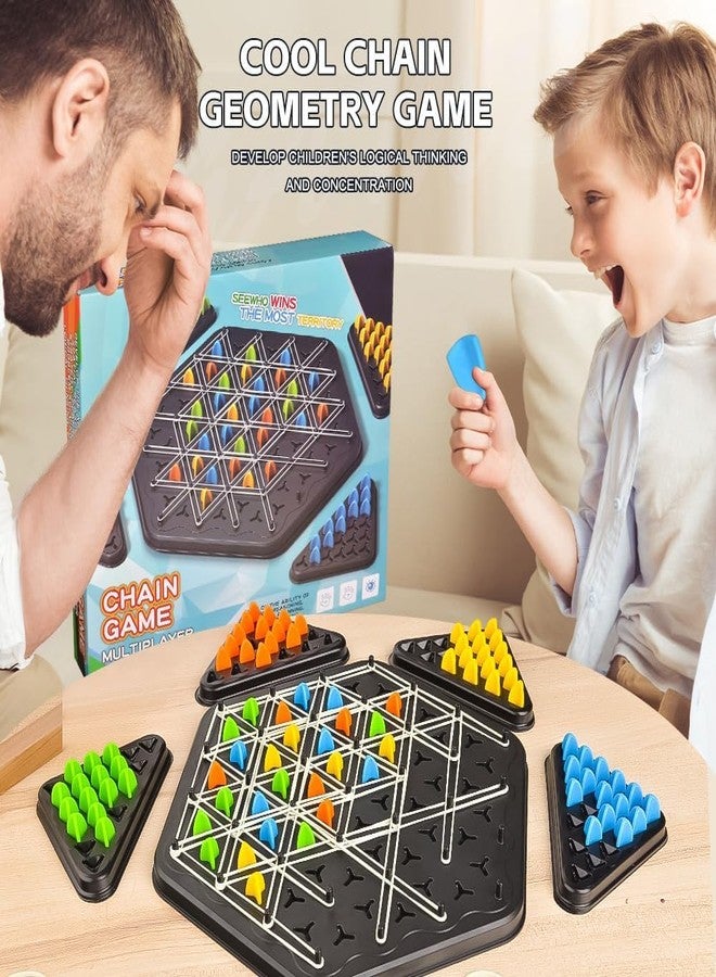 RUJVE Chain Triangle Chess Game Board Games for Kids Adults Family Fun Night Chess Set Triangle Rubber Band Game Chain Board Chess Puzzle Interactive Brain Teaser Game 2 to 4 Players - Image 5